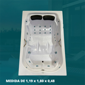 Banheira Dupla Fortaleza Excellence COMPLETA C/ Hidro Em Acrílico