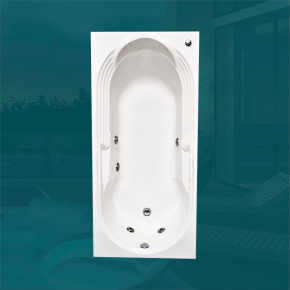 Banheira Retangular Búzios com hidro em acrílico