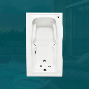 Banheira Retangular Barcelona com hidro em acrílico