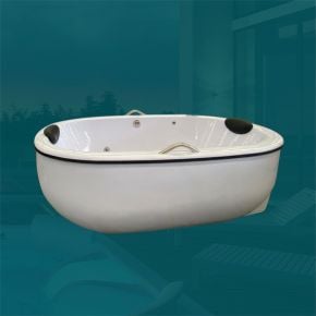 Banheira Dupla Vitória com abas COMPLETA com hidro em acrílico